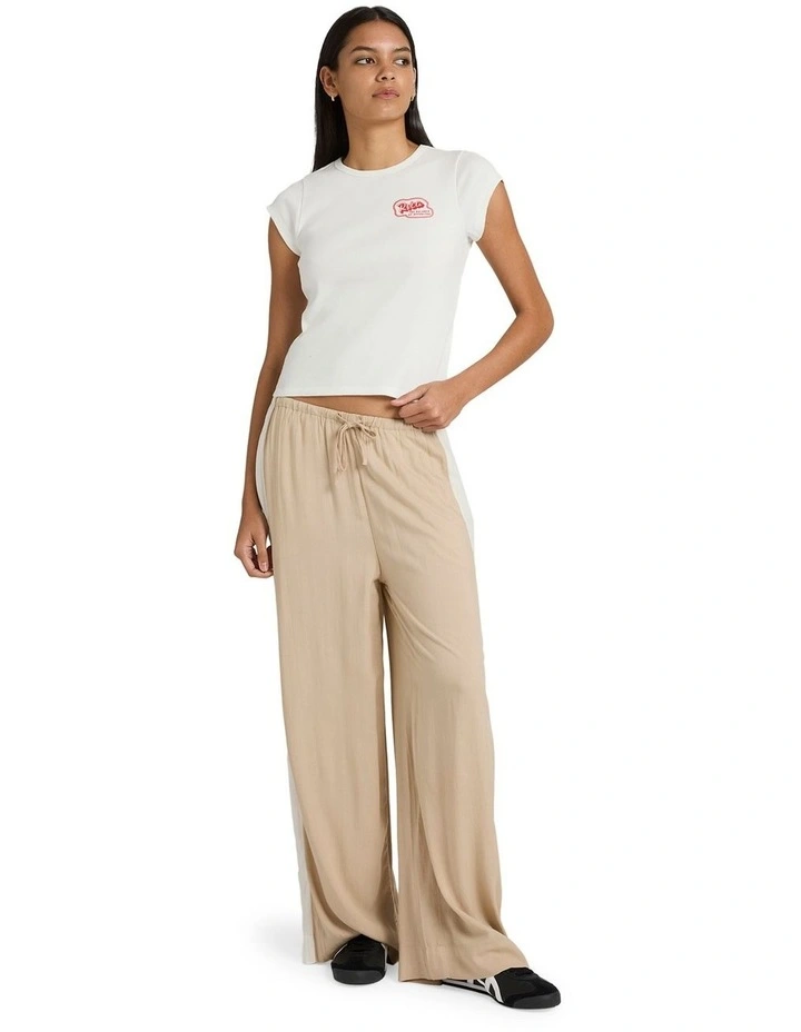 Ribbed Slim T-shirt in White image 5