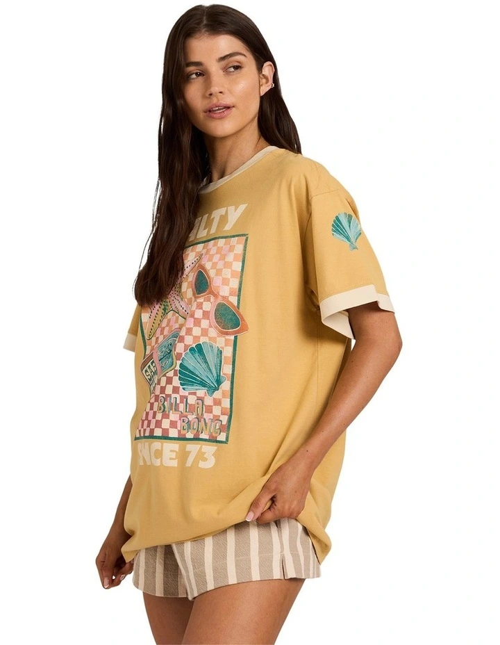 Salty Since 73 T-Shirt in Curry image 3