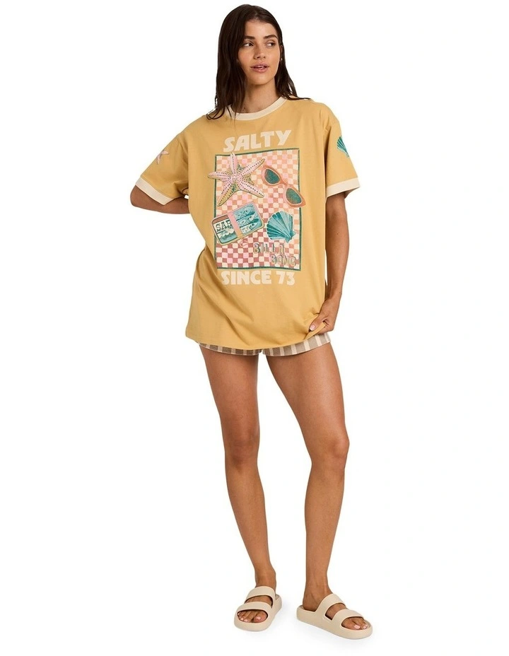 Salty Since 73 T-Shirt in Curry image 5