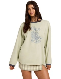 Cowgirl Long Sleeve T-Shirt in Smoke Green