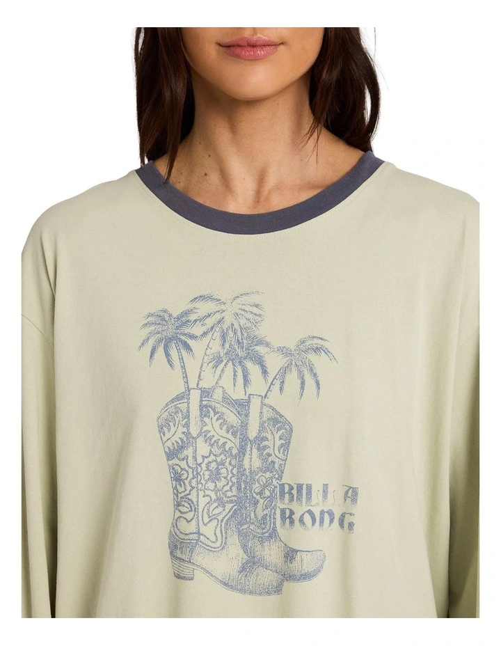 Cowgirl Long Sleeve T-Shirt in Smoke Green image 4