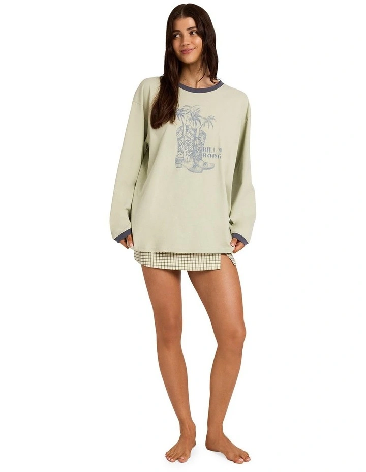 Cowgirl Long Sleeve T-Shirt in Smoke Green image 5