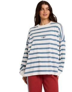 Original Tides Long Sleeve T-Shirt in Salt Crystal Stripe Print
