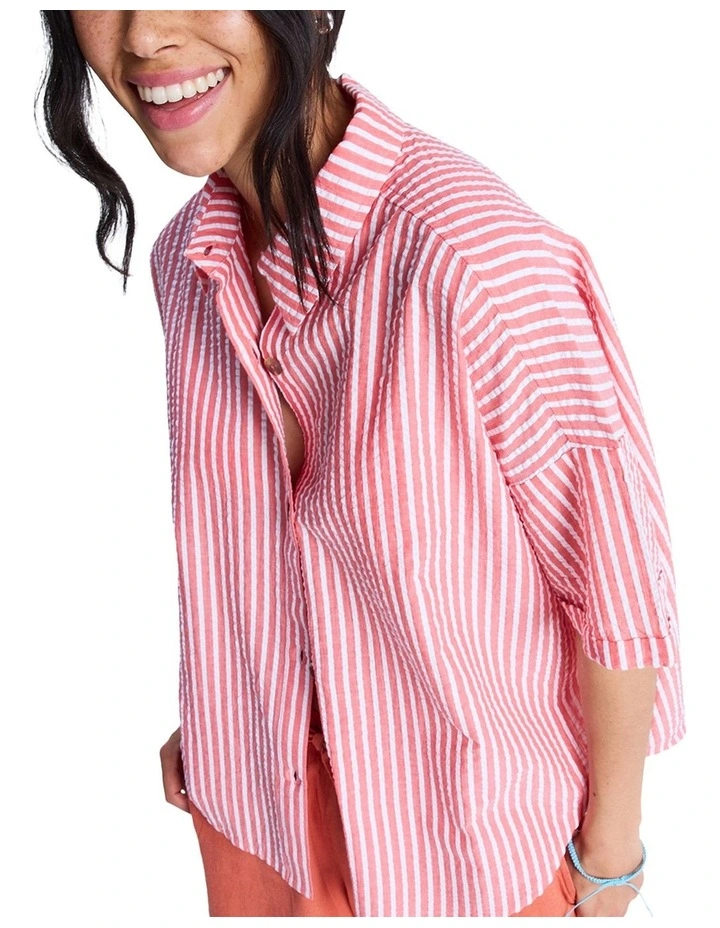 Beachy Short Sleeve Shirt in Pink image 1