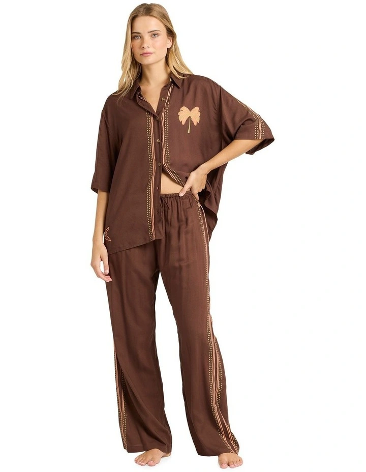 Vacay Mode Button-Down Shirt in Teak image 5