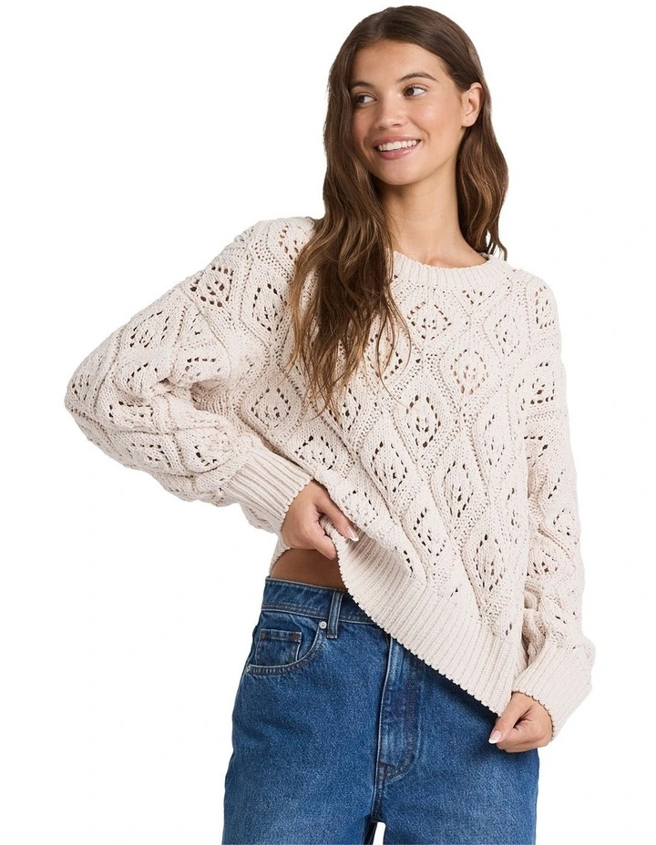 Welcome Back Crew Neck Sweatshirt in Beige image 1