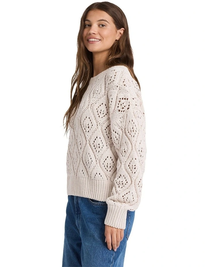 Welcome Back Crew Neck Sweatshirt in Beige image 3