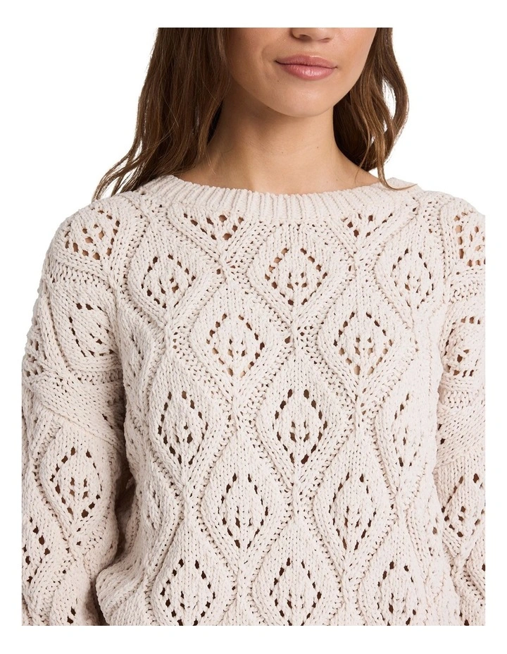 Welcome Back Crew Neck Sweatshirt in Beige image 4