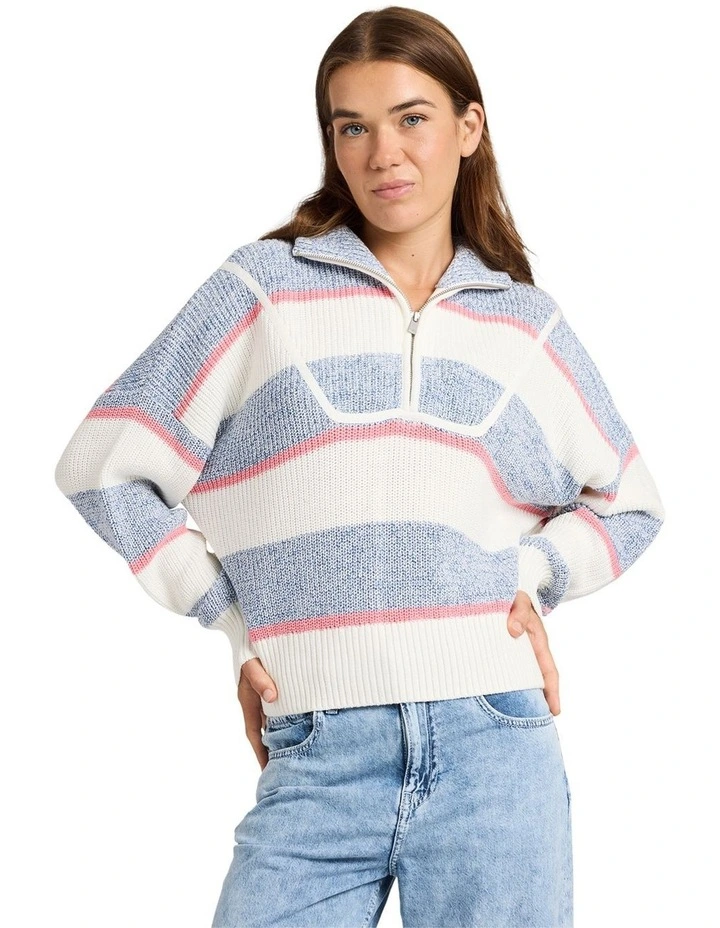 Carver Half Zip Cardigan in Multi image 1