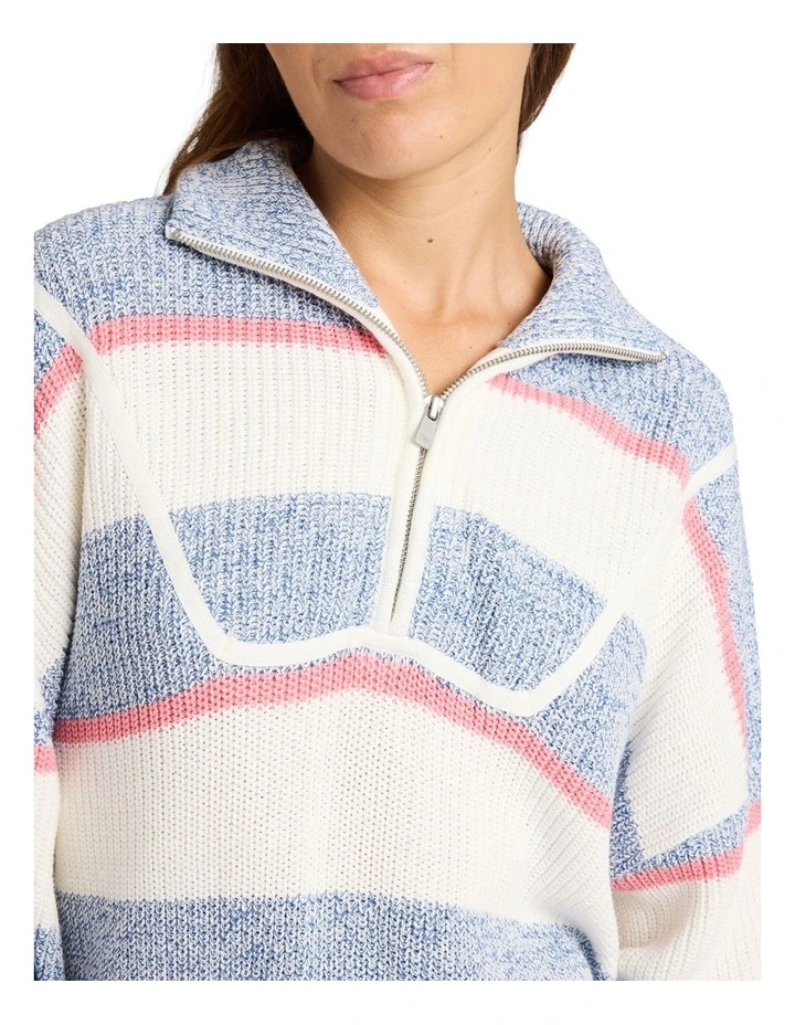 Carver Half Zip Cardigan in Multi image 4