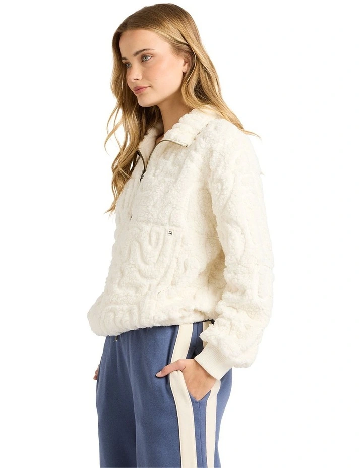 Le Love Half Zip Fleece Top in Salt Crystal image 3