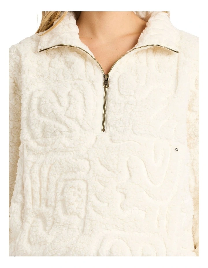 Le Love Half Zip Fleece Top in Salt Crystal image 4
