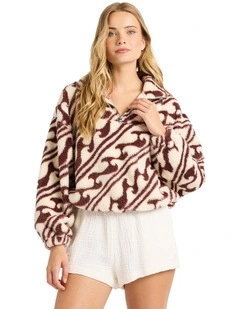 Ark Wave Half Zip Fleece Top in Teak