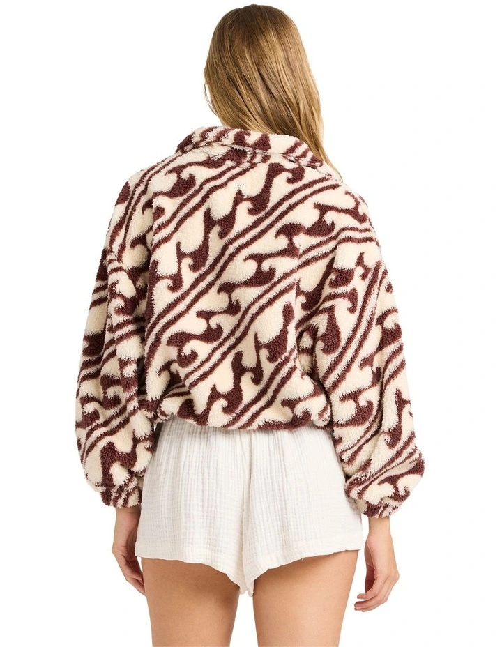 Ark Wave Half Zip Fleece Top in Teak image 2