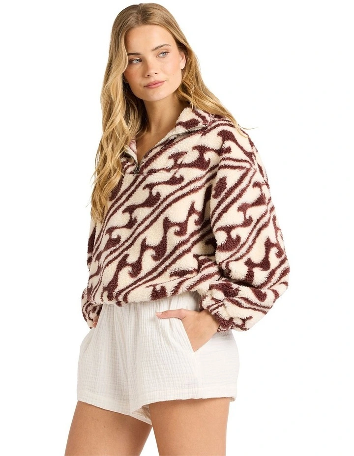 Ark Wave Half Zip Fleece Top in Teak image 3