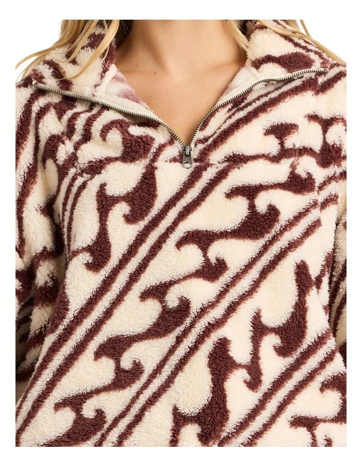 Ark Wave Half Zip Fleece Top in Teak image 4