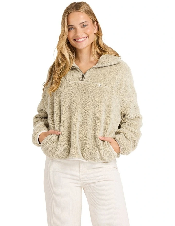 Groovin Half Zip Fleece Top in Coyote image 1