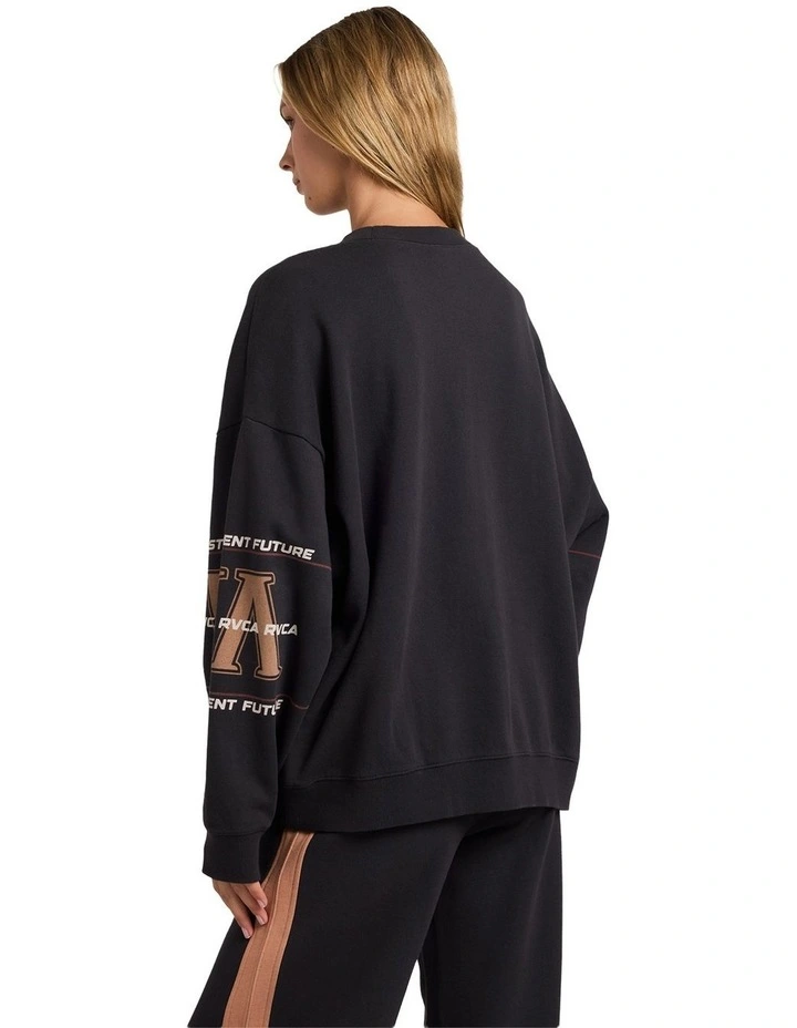 Puck It Pover Crew Neck in Washed Black image 2