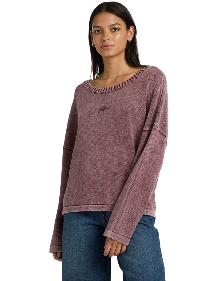 Ivy Crew Neck Jumper in Purple image 1