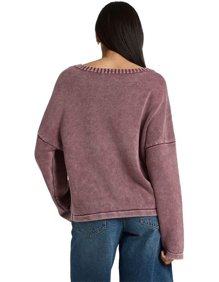 Ivy Crew Neck Jumper in Purple image 2