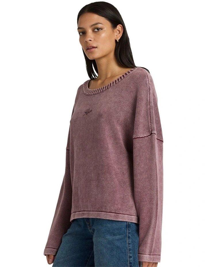 Ivy Crew Neck Jumper in Purple image 3