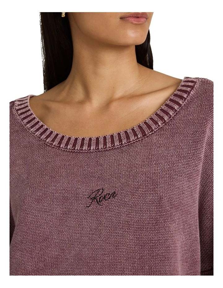 Ivy Crew Neck Jumper in Purple image 4