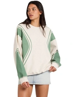 Luck Off Pullover Crew Neck Jumper in Multi