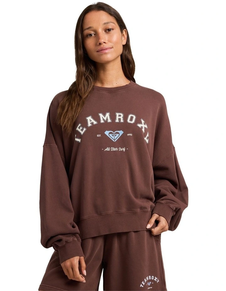 All Day Crew Neck Jumper in Brown image 1