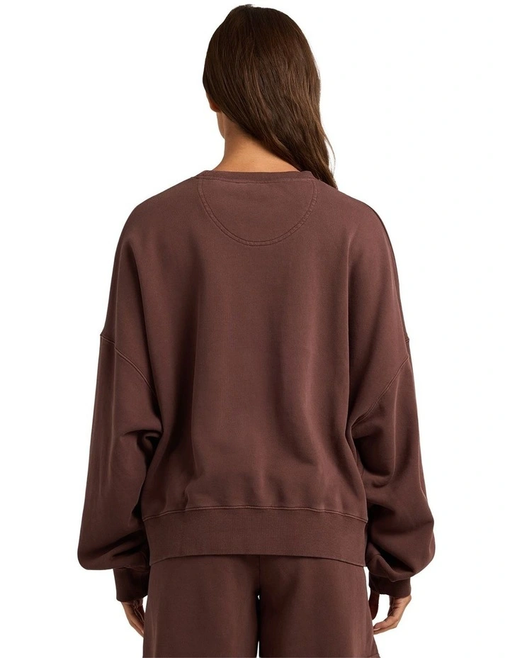 All Day Crew Neck Jumper in Brown image 2