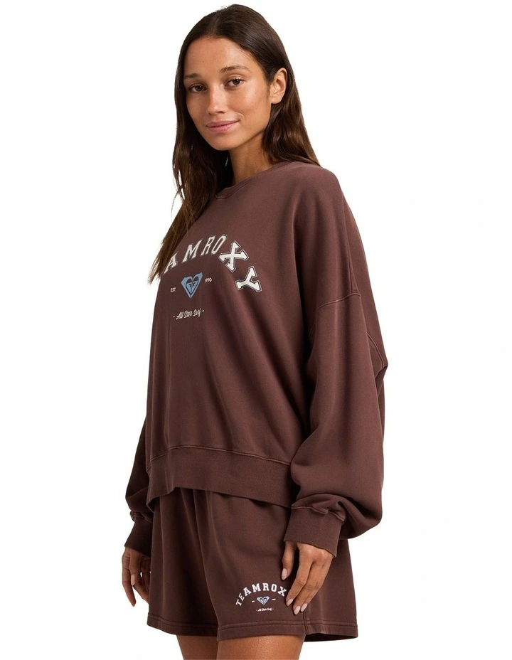 All Day Crew Neck Jumper in Brown image 3