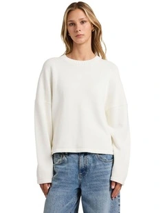 Ivy Crew Neck Jumper in Vintage White