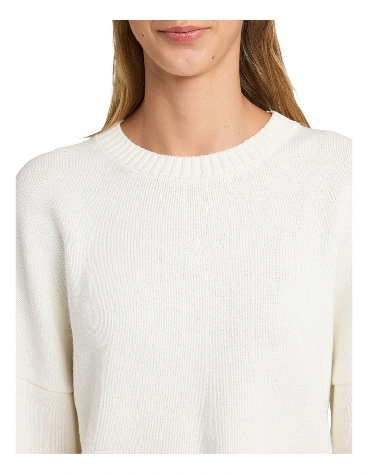 Ivy Crew Neck Jumper in Vintage White image 4