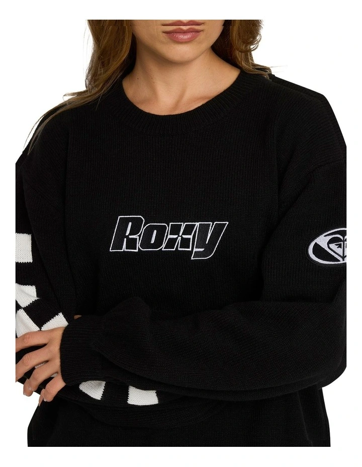 Surf90 Crew Neck Jumper in Black image 4