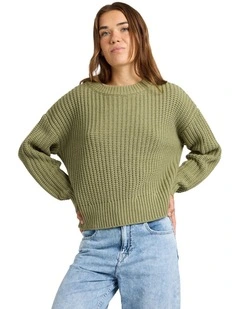 Coming Home Crew Neck Jumper in Green