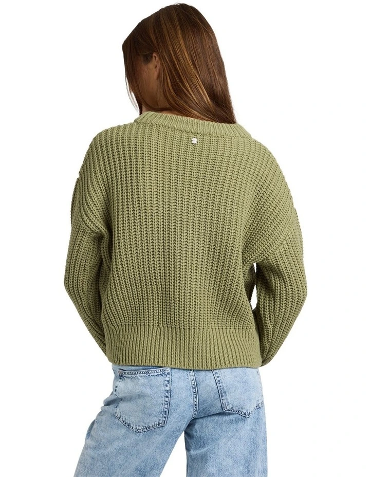 Coming Home Crew Neck Jumper in Green image 2