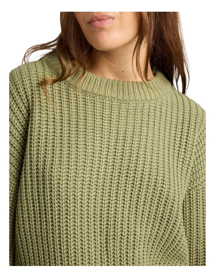 Coming Home Crew Neck Jumper in Green image 4