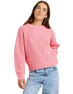 Coming Home Crew Neck Jumper in Pink