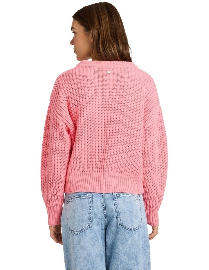 Coming Home Crew Neck Jumper in Pink image 2