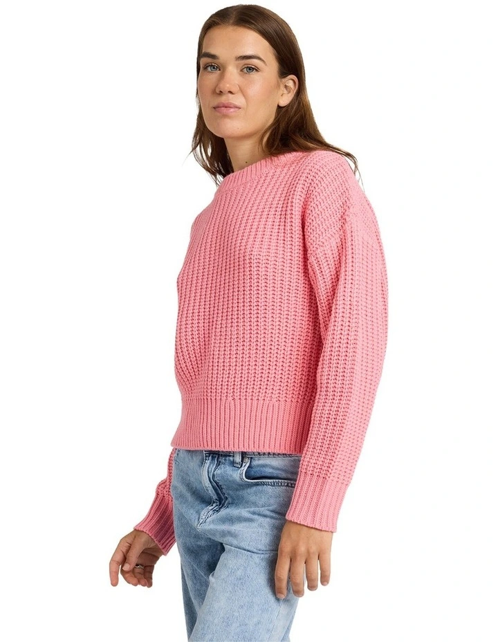 Coming Home Crew Neck Jumper in Pink image 3