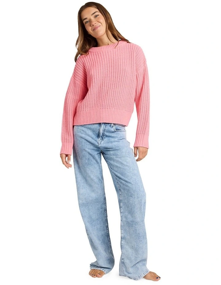 Coming Home Crew Neck Jumper in Pink image 5