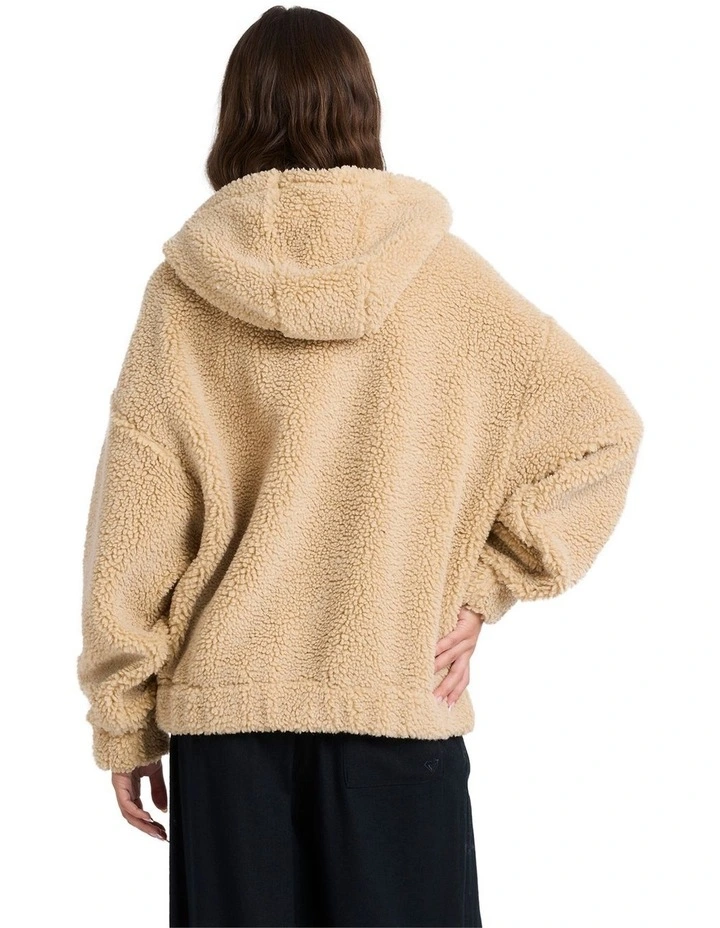 City Track Fleece Jacket in Beige image 2