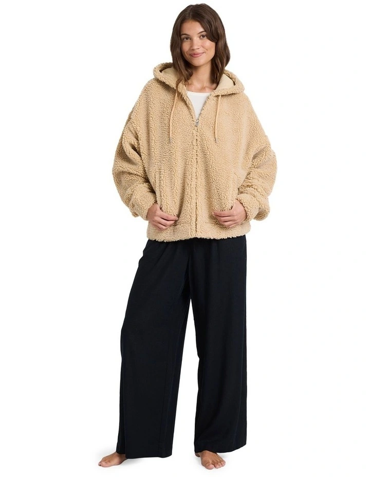 City Track Fleece Jacket in Beige image 5
