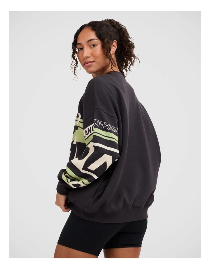 Sport Pullover Crew in Washed Black image 2