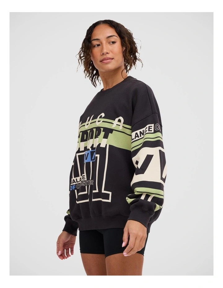 Sport Pullover Crew in Washed Black image 3