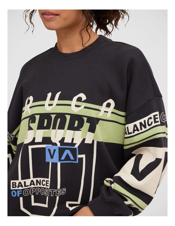 Sport Pullover Crew in Washed Black image 4