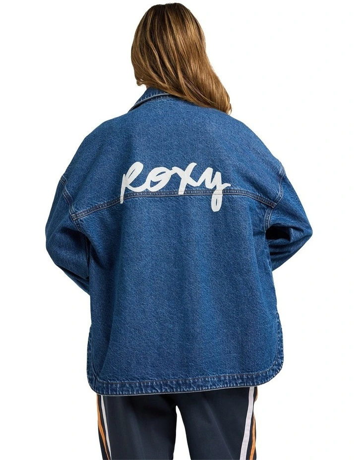 Back Slider Denim Jacket in Blue image 2