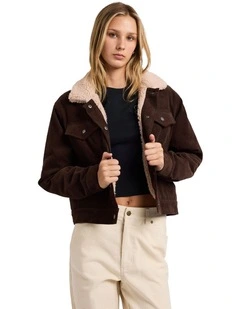 Roy Cord Sherpa Jacket in Nutmeg