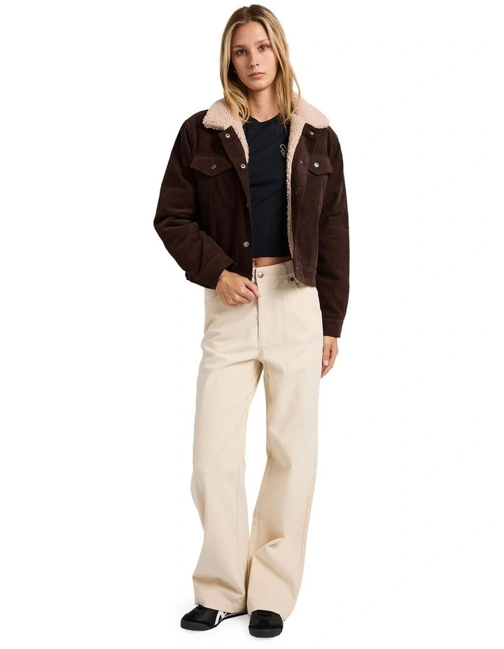 Roy Cord Sherpa Jacket in Nutmeg image 5