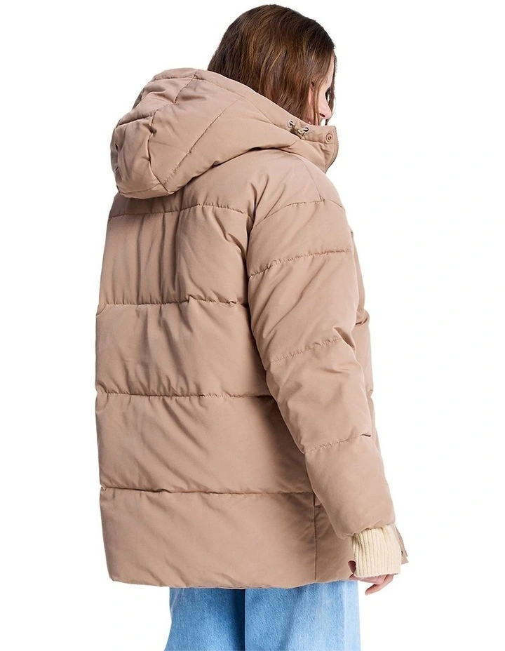 Ocean Ways Puffer Jacket in Brown image 2