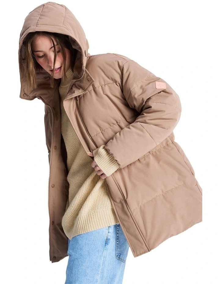 Ocean Ways Puffer Jacket in Brown image 3